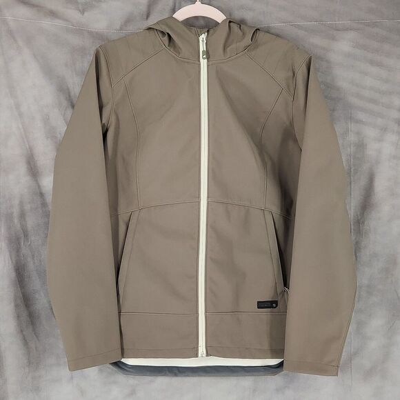 Mountain Hardwear Women's Large Softshell Full Zip Hooded Jacket Green - Picture 2 of 6